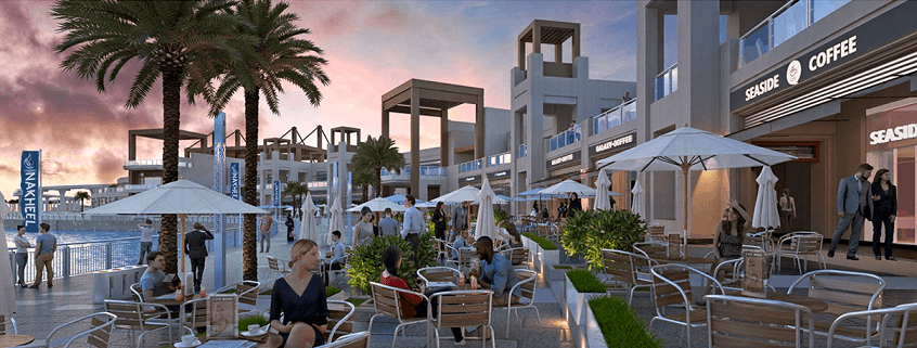 The Pointe's coffee shops and pier in Dubai at Palm Jumeirah